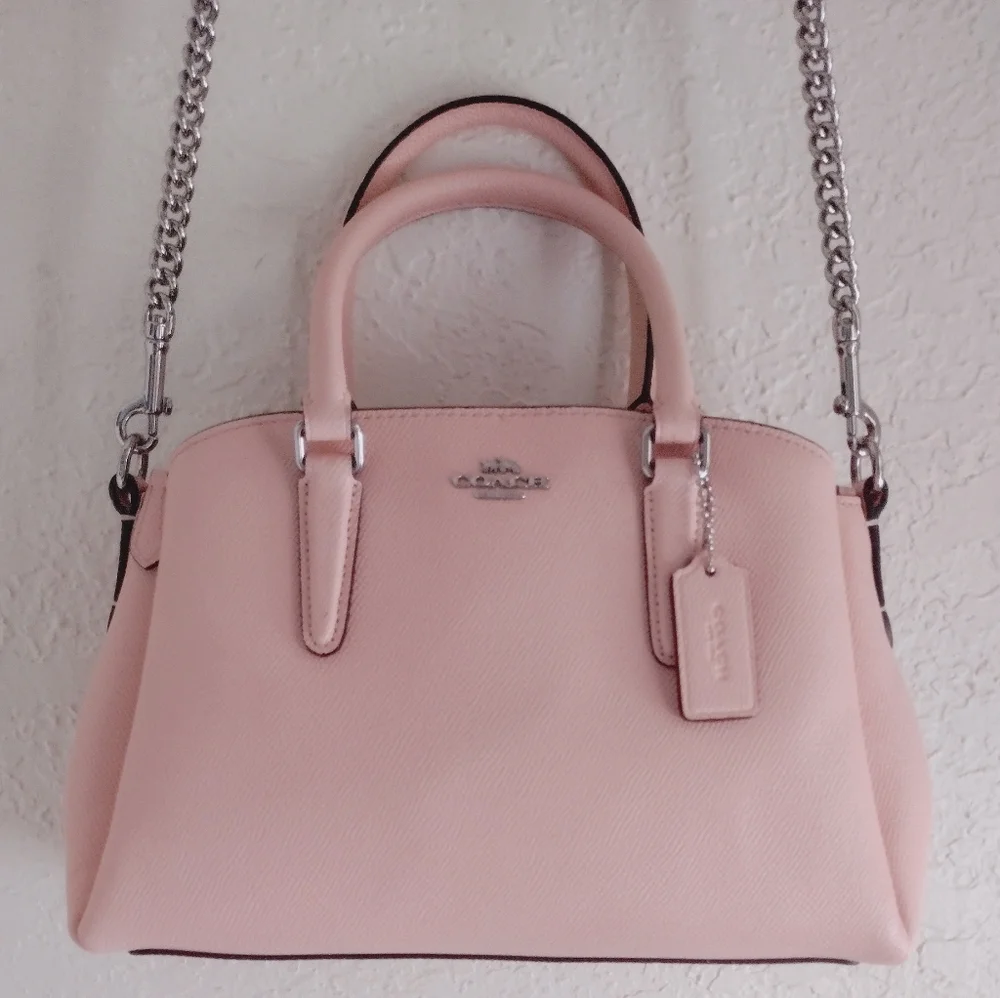 Coach Mini Sage Carryall Light Pink Satchel with Chain Strap - Picture 1 of 13